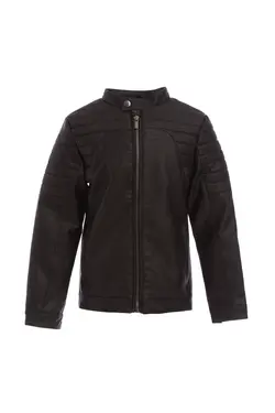 کت چرم پسرانه سیاه دفاکتو