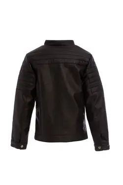 کت چرم پسرانه سیاه دفاکتو