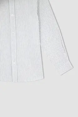 پیراهن آستین بلند پسرانه سفید دفاکتو