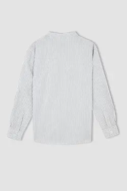 پیراهن آستین بلند پسرانه سفید دفاکتو