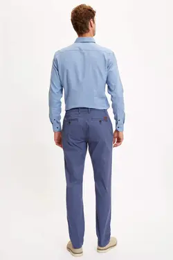 شلوار کتان مردانه آبی دفاکتو