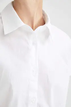 شومیز آستین کوتاه زنانه سفید دفاکتو