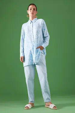 شومیز زنانه آبی دفاکتو