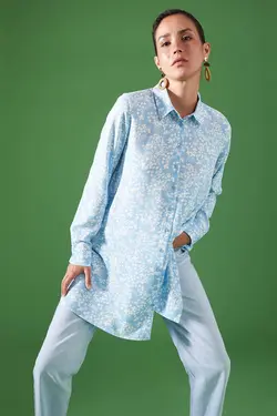 شومیز زنانه آبی دفاکتو