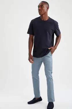 شلوار کتان مردانه آبی دفاکتو