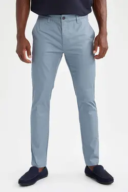 شلوار کتان مردانه آبی دفاکتو