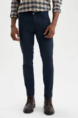 شلوار کتان مردانه سرمه ای دفاکتو