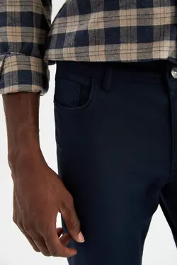 شلوار کتان مردانه سرمه ای دفاکتو