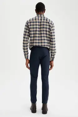 شلوار کتان مردانه سرمه ای دفاکتو