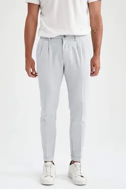 شلوار کتان مردانه آبی دفاکتو