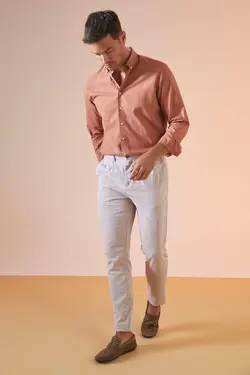 شلوار کتان مردانه قهوه ای دفاکتو