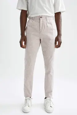 شلوار کتان مردانه قهوه ای دفاکتو