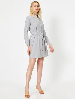 پیراهن کوتاه جلو دکمه دار زنانه