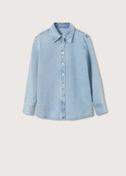 شومیز زنانه آبی کمرنگ منگو