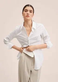 شومیز زنانه سفید تیره منگو