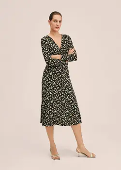 پیراهن بلند زنانه مشکی منگو