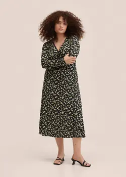 پیراهن بلند زنانه مشکی منگو