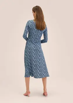 پیراهن بلند زنانه آبی منگو