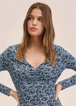 پیراهن بلند زنانه آبی منگو