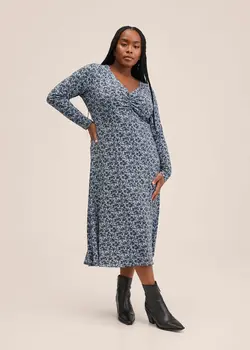 پیراهن بلند زنانه آبی منگو