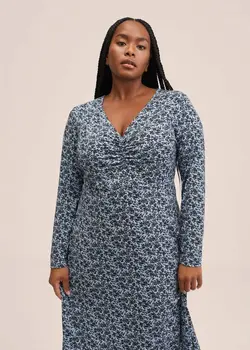 پیراهن بلند زنانه آبی منگو