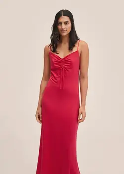 پیراهن بلند زنانه سرخابی منگو