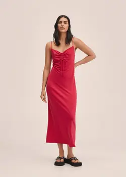 پیراهن بلند زنانه سرخابی منگو