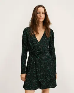 پیراهن کوتاه زنانه سبز منگو