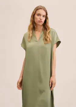 پیراهن بلند زنانه زیتونی منگو