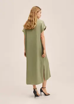 پیراهن بلند زنانه زیتونی منگو