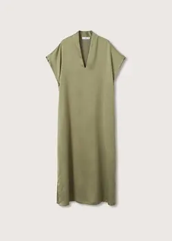 پیراهن بلند زنانه زیتونی منگو