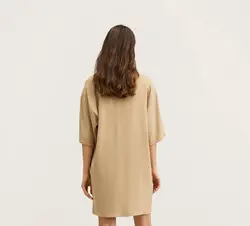 پیراهن کوتاه زنانه قهوه ای روشن منگو