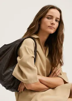 پیراهن کوتاه زنانه قهوه ای روشن منگو