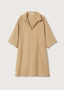 پیراهن کوتاه زنانه قهوه ای روشن منگو