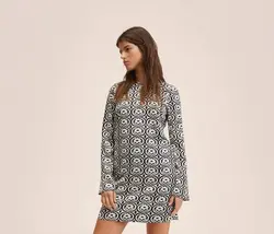 پیراهن کوتاه زنانه سفید تیره منگو