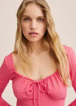 پیراهن کوتاه زنانه صورتی منگو