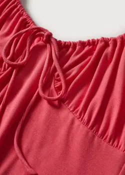 پیراهن کوتاه زنانه صورتی منگو