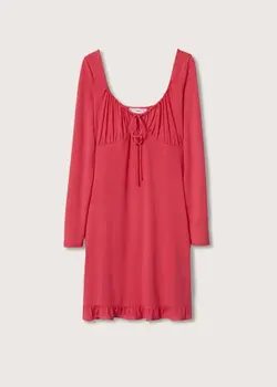 پیراهن کوتاه زنانه صورتی منگو