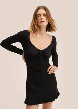 پیراهن کوتاه زنانه مشکی منگو