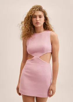 پیراهن کوتاه زنانه پاستل صورتی منگو