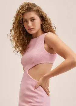 پیراهن کوتاه زنانه پاستل صورتی منگو