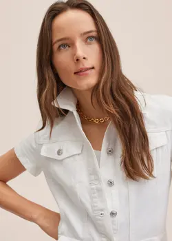 پیراهن کوتاه زنانه سفید منگو