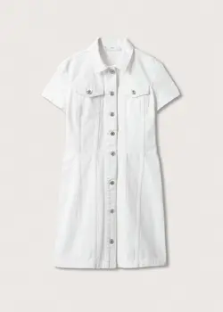 پیراهن کوتاه زنانه سفید منگو