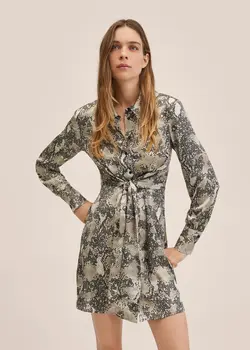 پیراهن کوتاه زنانه بژ منگو