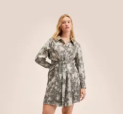 پیراهن کوتاه زنانه بژ منگو