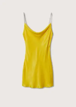 پیراهن کوتاه زنانه زرد پاستیلی منگو