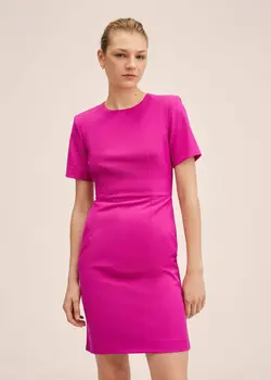 پیراهن کوتاه زنانه صورتی منگو