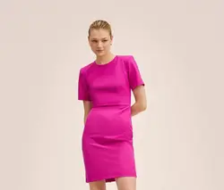 پیراهن کوتاه زنانه صورتی منگو