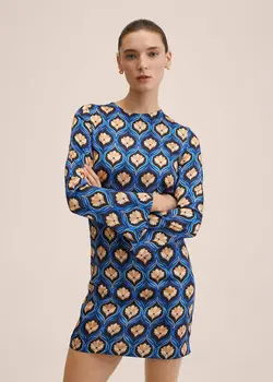 پیراهن کوتاه زنانه آبی منگو