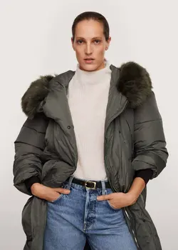 بارانی زنانه قهوه ای روشن منگو